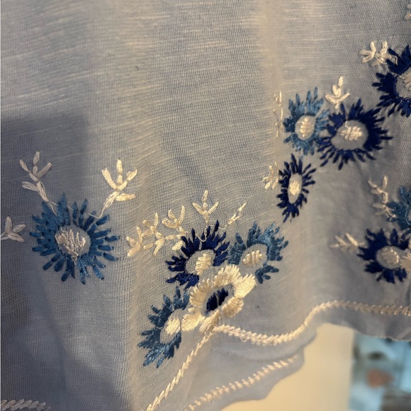 Free People Embroidered Blue Swing Tank - Picture 2 of 7